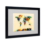 Michael Tompsett // World Map Splashes // Matted Framed