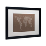 Font World Map IV // Matted Framed