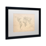 World Map of Cities // Matted Framed