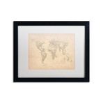 World Map of Cities // Matted Framed