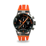 Montecristo Classic Chronograph // Black + Orange (Black Strap)