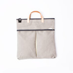 Crossbody Tote 401 // Waxed Canvas with Leather Handles (Charcoal)