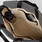 Slim Laptop Shoulder Bag 120 // Waxed Chambray (Black)