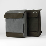 Convertible Laptop Shoulder Bag/Backpack 120 // Waxed Chambray (Black)