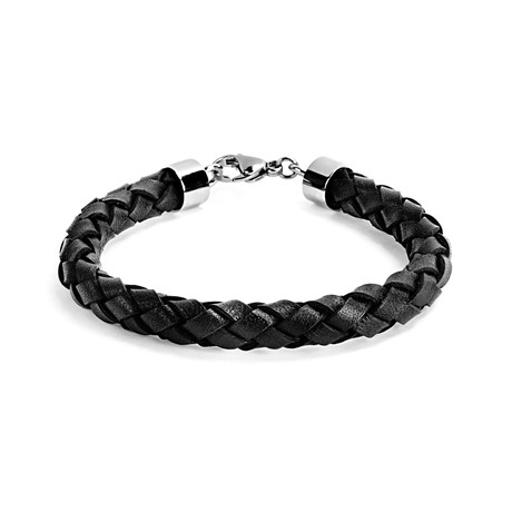 Crucible Braided Leather Men's Bracelet // Black