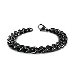 Crucible Stainless Steel Men's Curb Chain Bracelet // Black