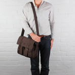 Borough Canvas + Leather Messenger Bag // Woodland Brown