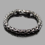 Stainless Steel Wheat Link Bracelet // Polished (Black)