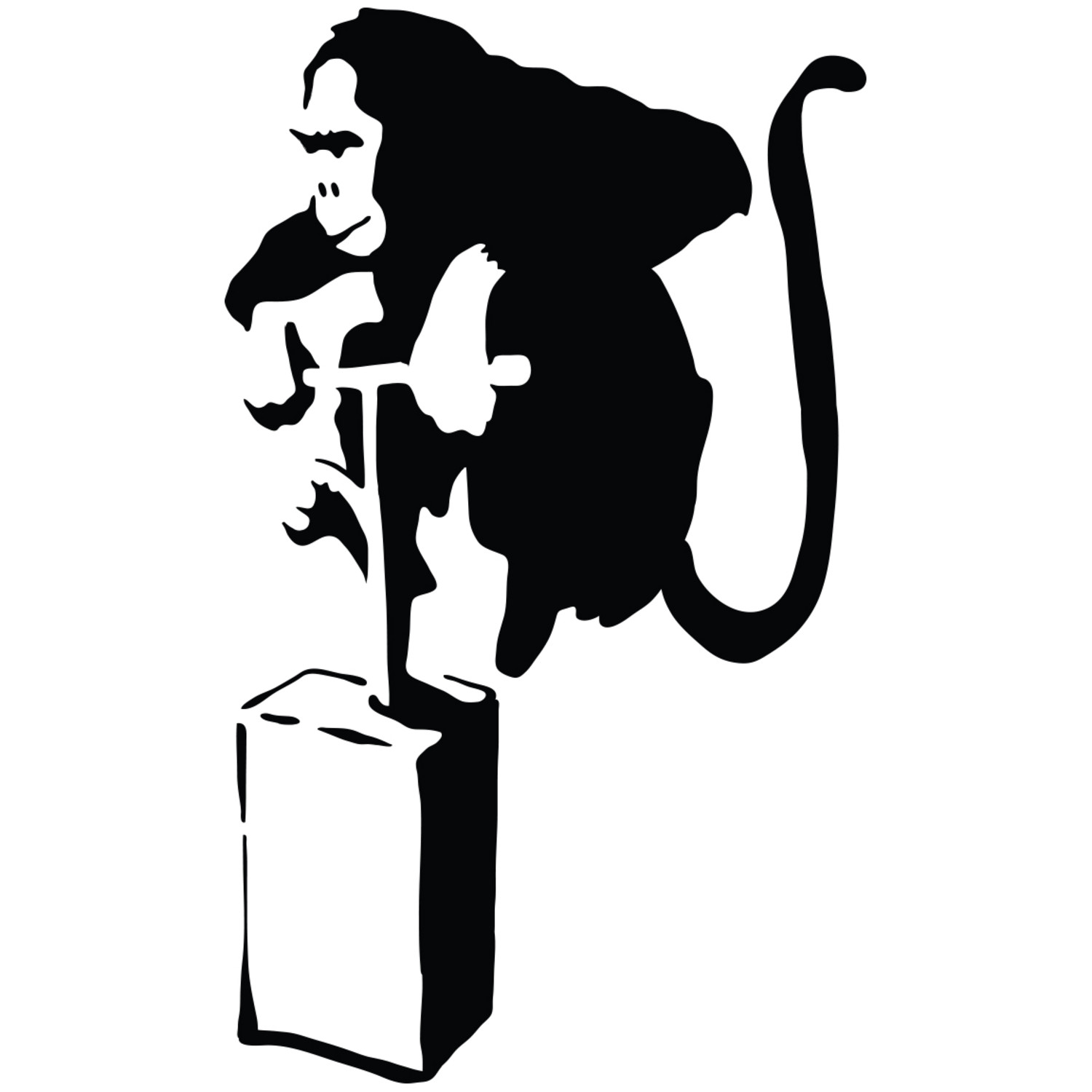 Banksy Bombing Monkey Macbook Aufkleber