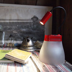 SunBell Solar Lamp and Phone Charger // Red