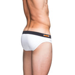 Double Dash Swim Brief // White (XS)