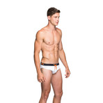 Double Dash Swim Brief // White (XS)