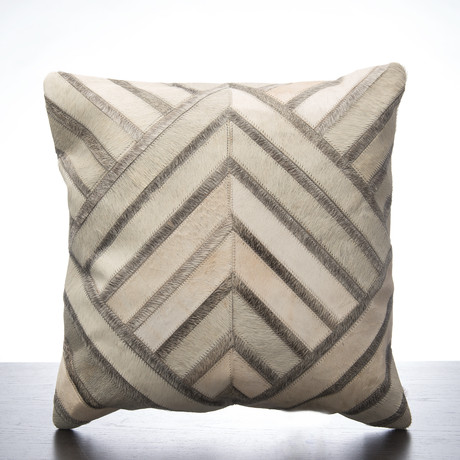 Grey & Cream Cow Hide Pillow