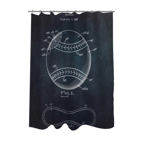 Baseball 1928 Blueprint // Shower Curtain