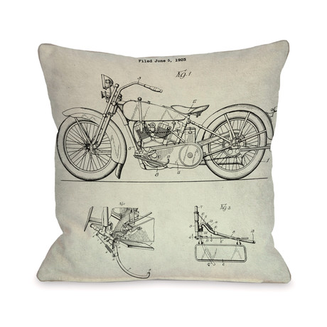 Harley 1928 Blueprint // Pillow