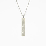 Braille Necklace // German Silver (Strength)