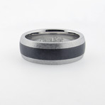 Medium Black Stripe Ring // Matte (6)