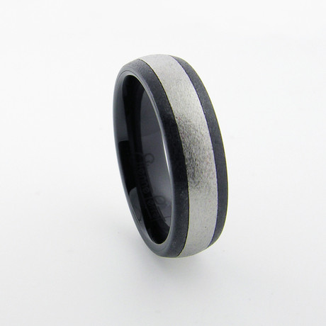 Thin Chrome Stripe Ring // Matte (6)
