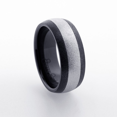Medium Chrome Stripe Ring // Matte (6)