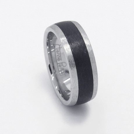 Medium Black Stripe Ring // Matte (6)