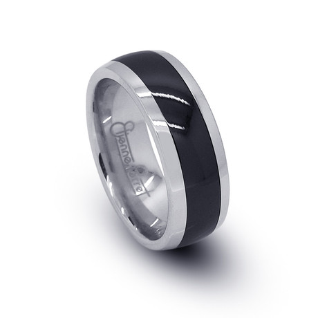 Medium Black Stripe Ring // Polished (6)