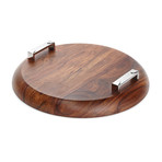 Normandy Rosewood Round Board with Banded Handles