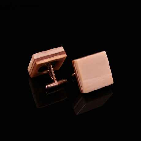 Fossilized Woolly Mammoth Ivory Cufflinks