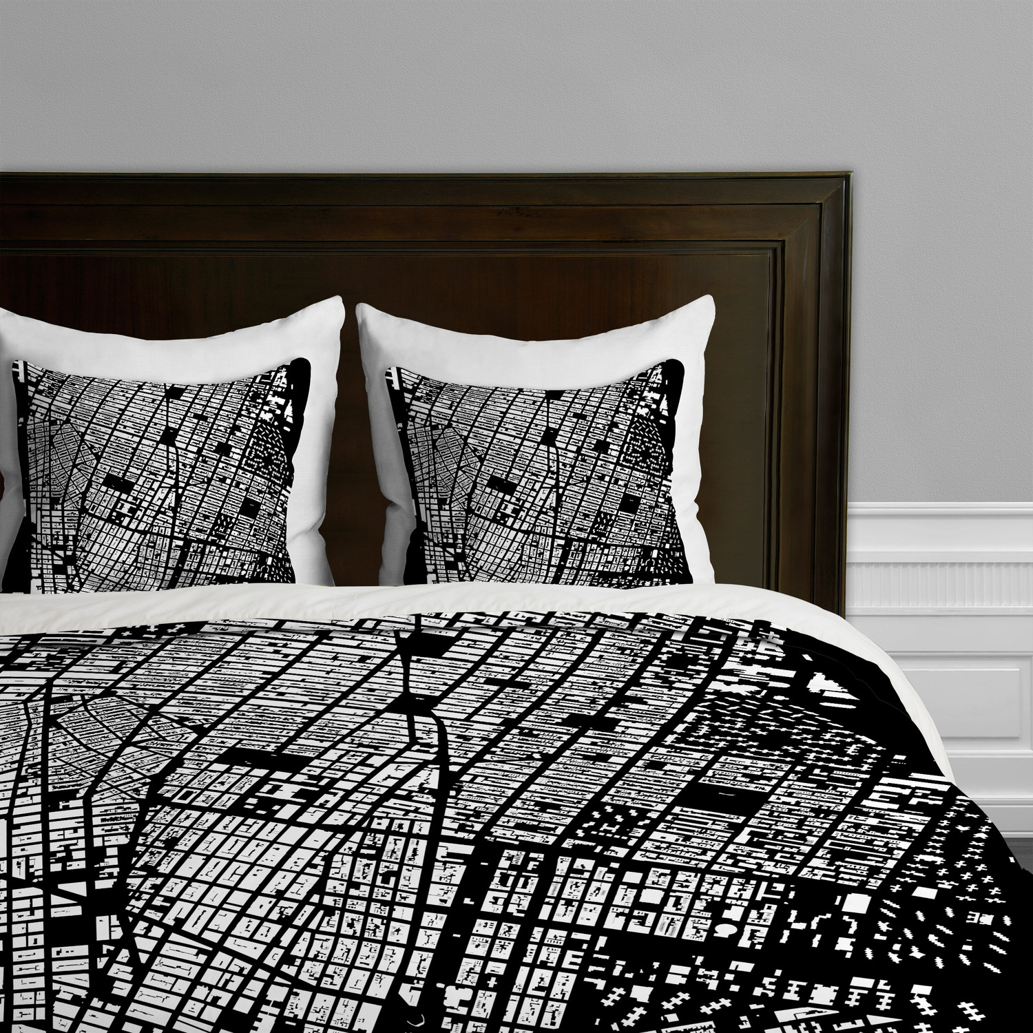 Nyc Duvet Cover Black King Cityfabric Inc By Deny Designs