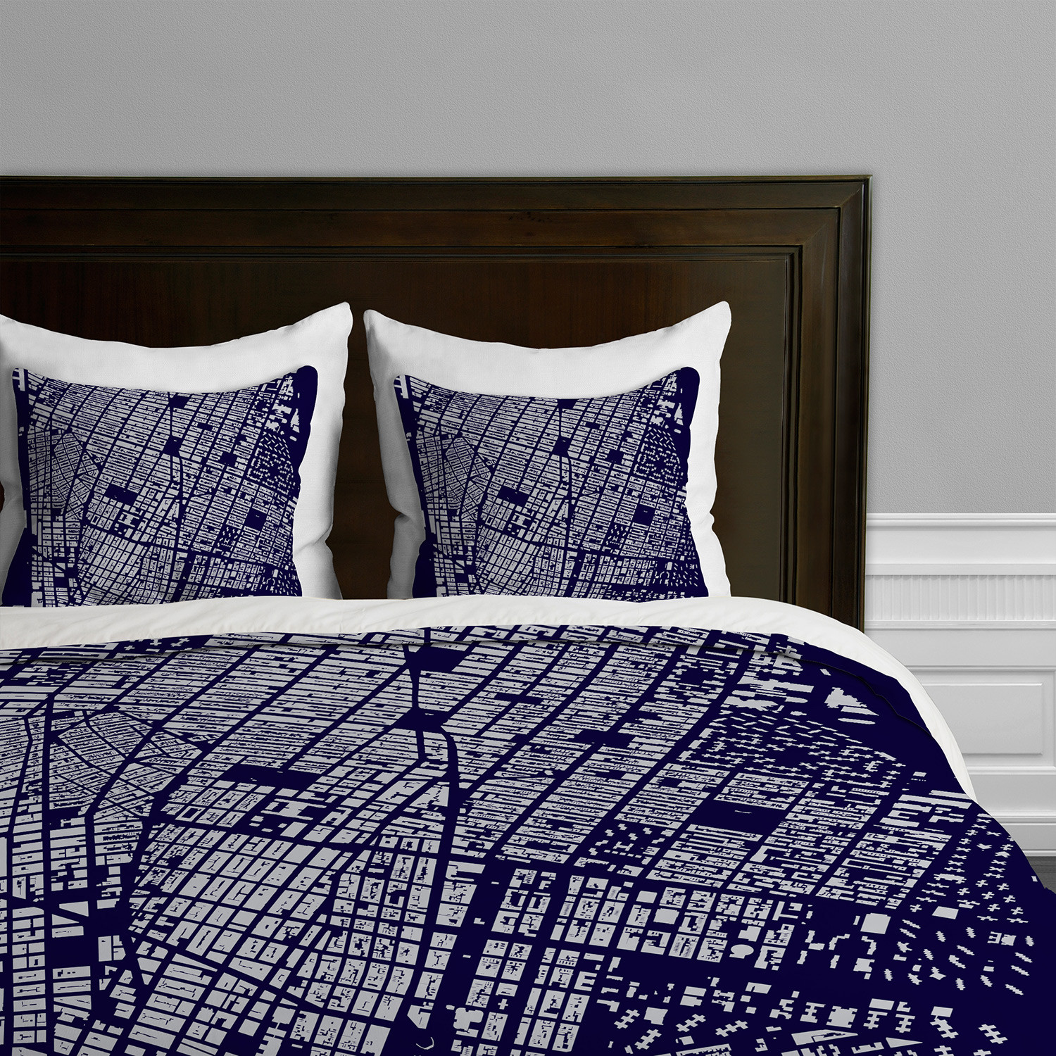 Nyc Duvet Cover Navy King Cityfabric Inc By Deny Designs