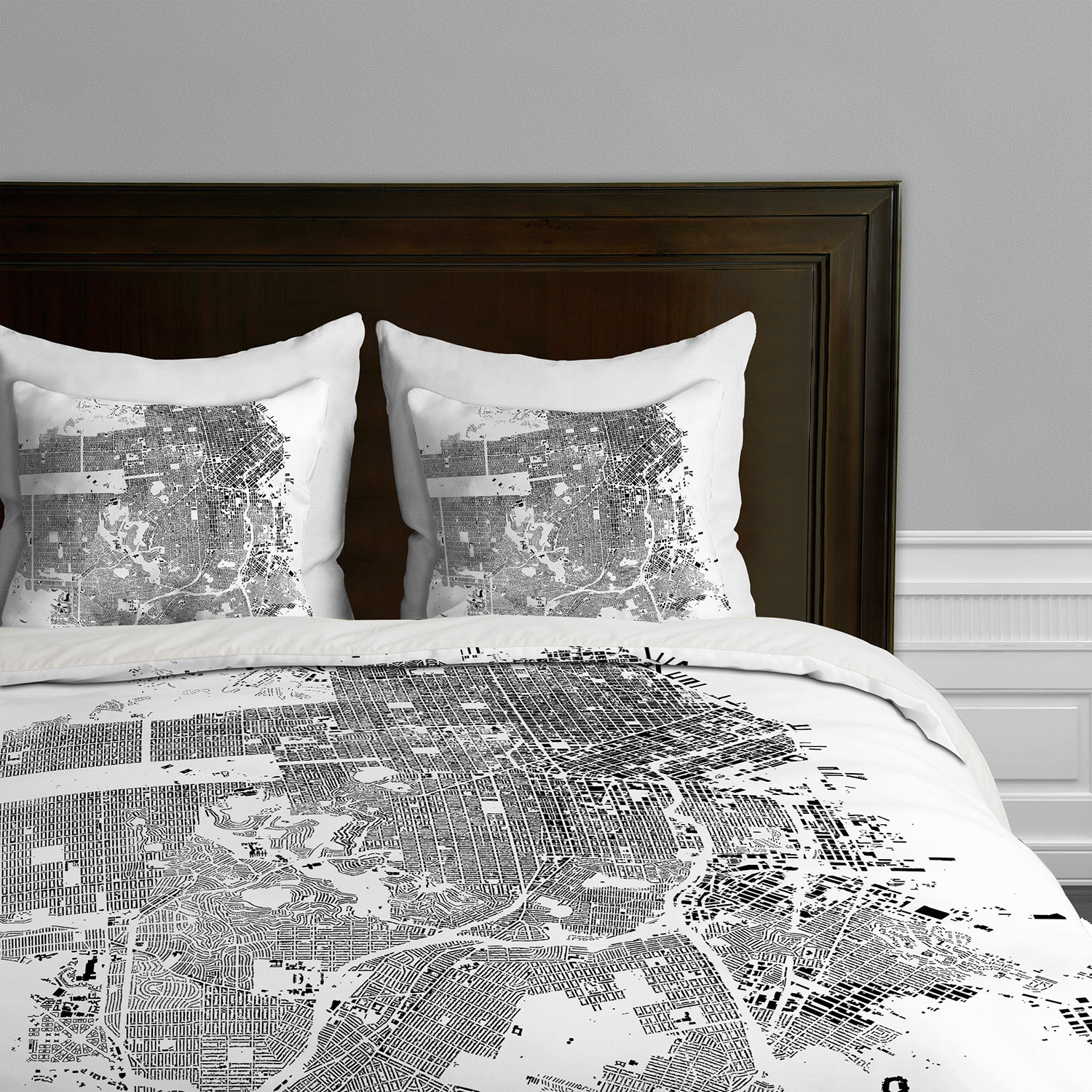 San Francisco Duvet Cover White King Cityfabric Inc By Deny