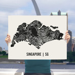Singapore Map Art Print
