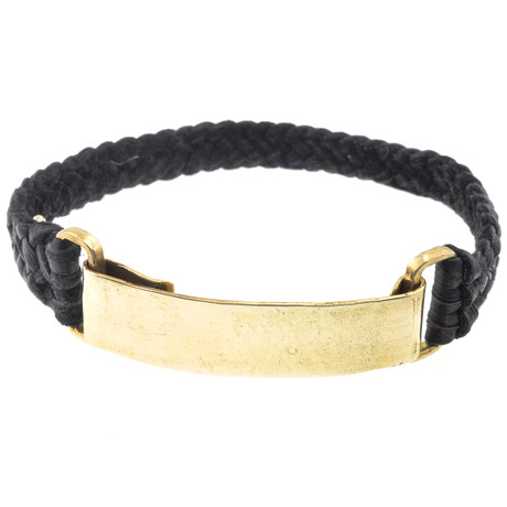 Leather Thin ID Bracelet (7.5"L)