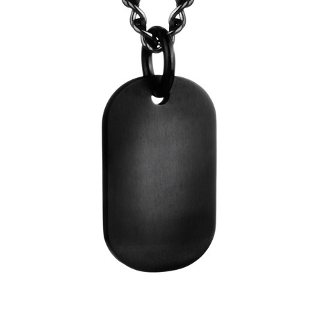 Blackpated Stainless Steel Rounded Satin Finished Dog Tag Pendant