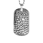 Stainless Steel Reptilian Design Dog Tag Pendant