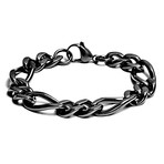 High Polish Figaro Chain Bracelet // Black