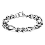 Stainless Steel High Polish Figaro Chain Bracelet