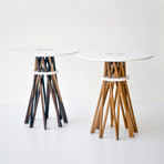 Bundle Side Table (White Corian // Black Walnut)