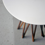 Bundle Side Table (White Corian // Black Walnut)