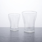 Double Wall Cooler Glass Beer Mugs // 8 oz Set of 2