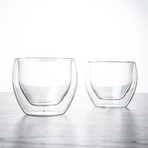 Double Wall Glass Cups // 5oz Set of 2