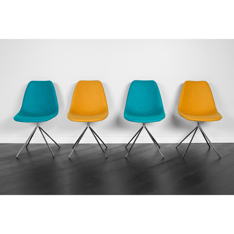 ARTIKA Wool Dining Chairs // Set of 2 Teal & 2 Yellow (ARTIKA A)