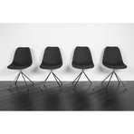 ARTIKA Wool Dining Chairs // Set of 4 Black (ARTIKA A)