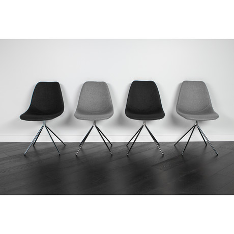 ARTIKA Wool Dining Chairs // Set of 2 Black & 2 Gray (ARTIKA A)