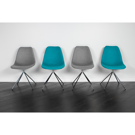 ARTIKA Wool Dining Chairs // Set of 2 Gray & 2 Teal (ARTIKA A)