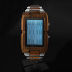 Tokyo Flash Upload // Wood // Digital (Dark Sandalwood + Blue LCD)