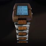 Tokyo Flash Upload // Wood // Digital (Dark Sandalwood + Blue LCD)