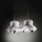 Faretto Suspension Lamp // Double (White + Silver)