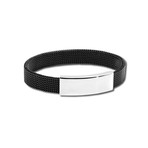 Stainless Steel Bracelet // Black + Silver