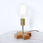 Leggy Bull Lamp // Oak (Cord: Red)