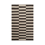 Flat-Weave Durable Wool // Ivory & Black (2' x 3')